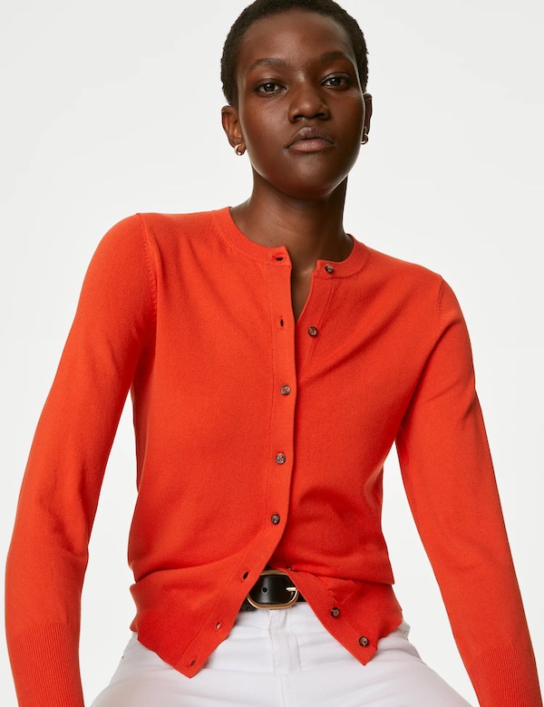 M&S orange cardigan