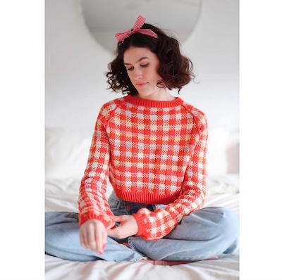 gingham sweater to knit