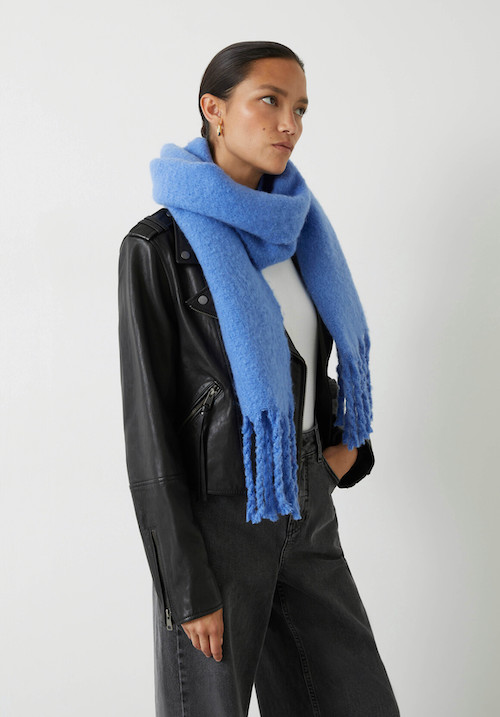 blanket scarf, blue