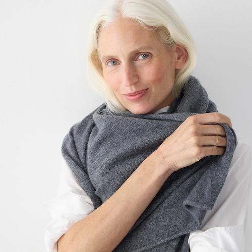 blanket scarf, grey cashmere