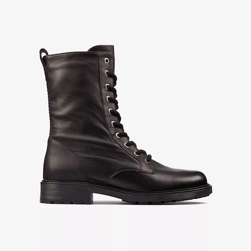 black combat boots